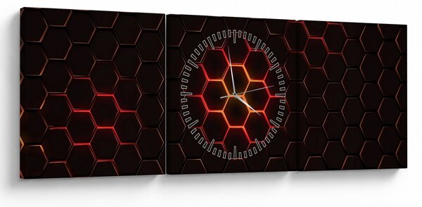 Obraz pletiva (s hodinami) (90x30 cm)