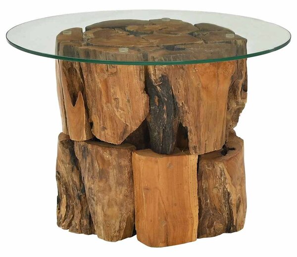 Konferenční stolek masivního teak naplavené dřevo 60 cm 243474