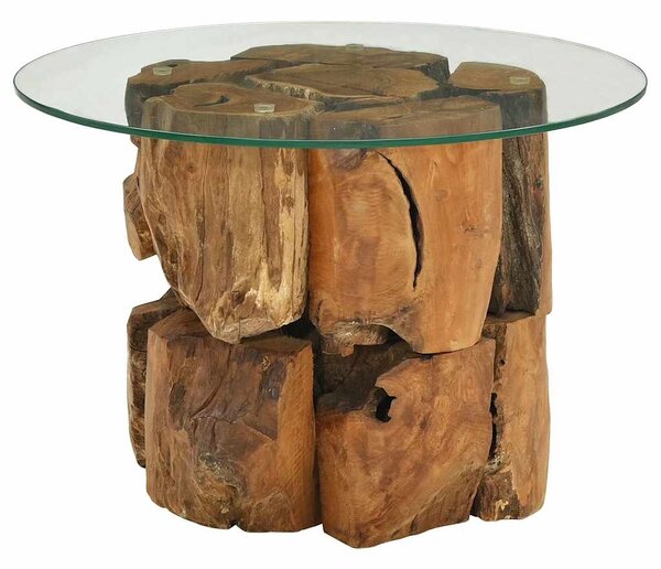 Konferenční stolek masivního teak naplavené dřevo 60 cm 243474