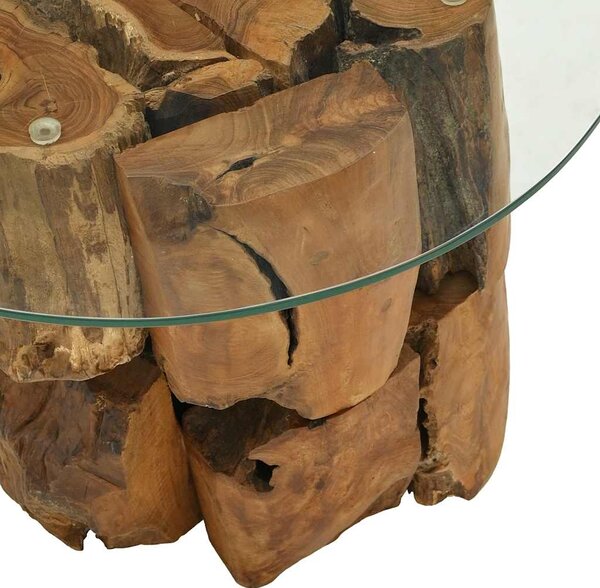 Konferenční stolek masivního teak naplavené dřevo 60 cm 243474