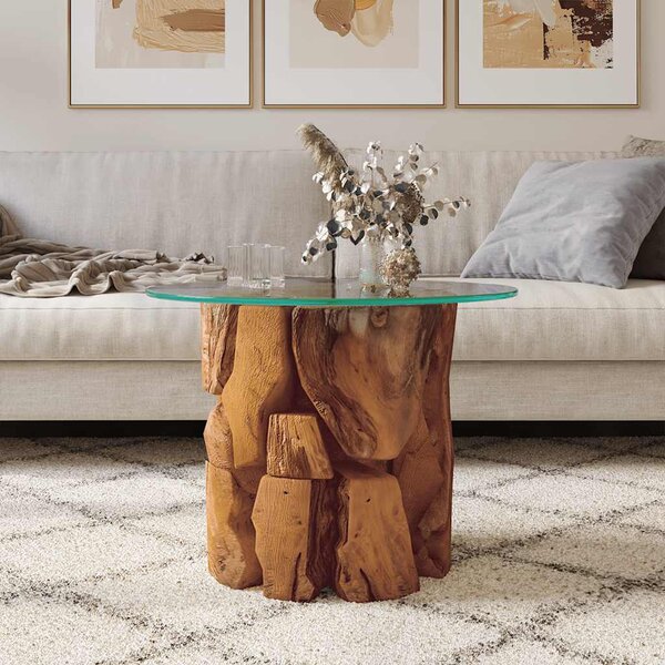 Konferenční stolek masivního teak naplavené dřevo 60 cm 243474