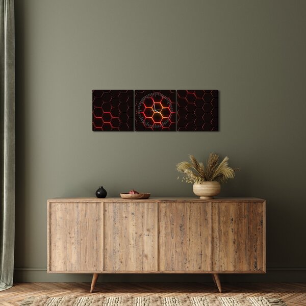 Obraz pletiva (s hodinami) (90x30 cm)