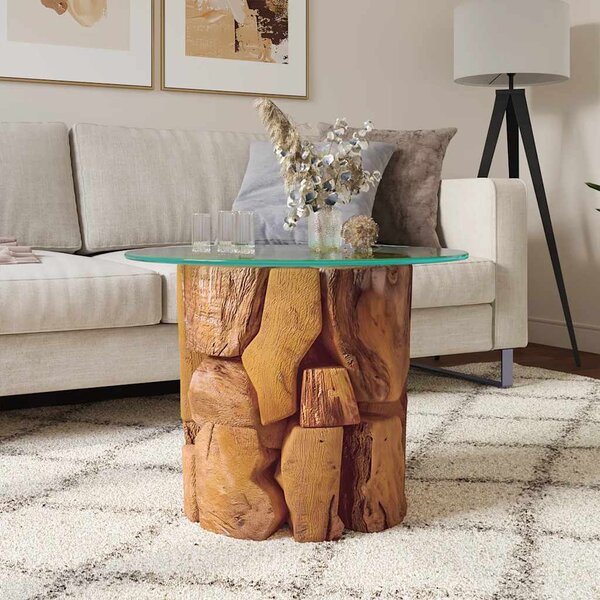 Konferenční stolek masivního teak naplavené dřevo 60 cm 243474