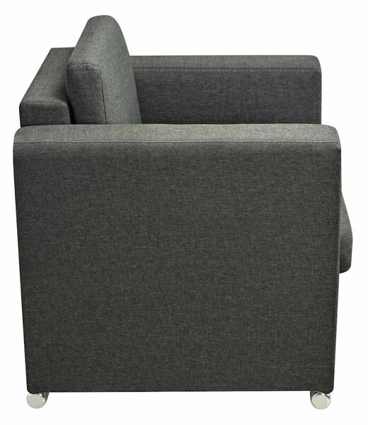 Křeslo tmavě šedé textil 243582