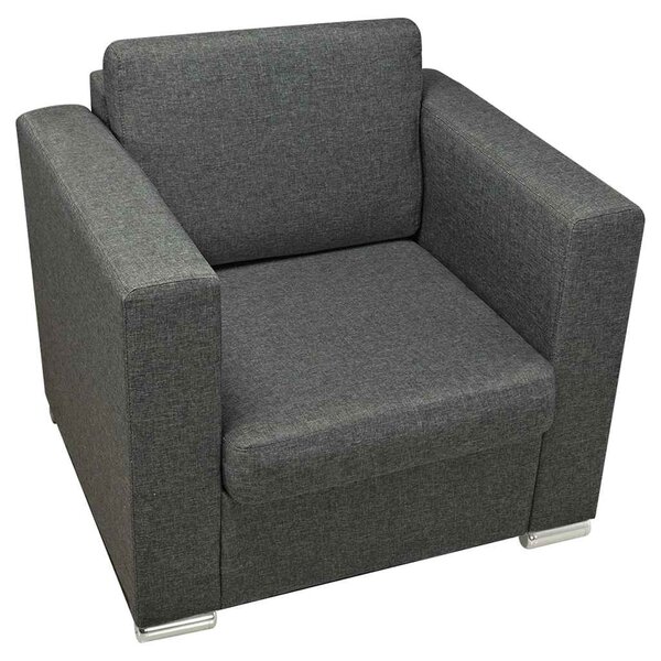 Křeslo tmavě šedé textil 243582