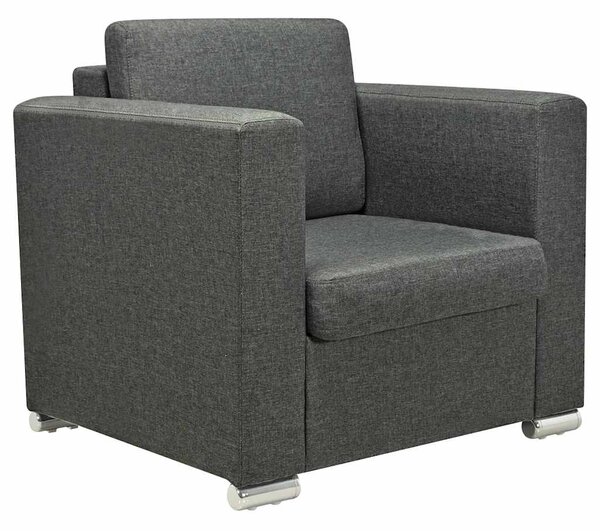 Křeslo tmavě šedé textil 243582