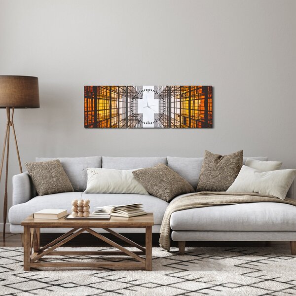 Obraz mrakodrapů (s hodinami) (90x30 cm)
