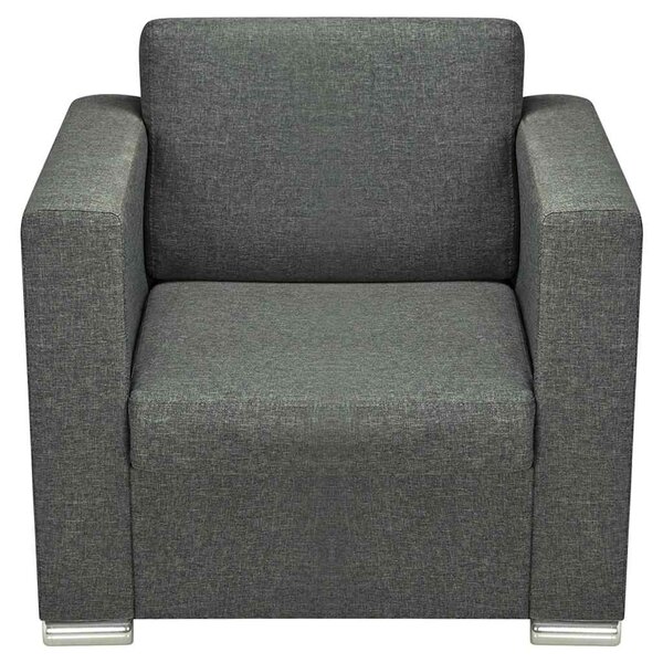 Křeslo tmavě šedé textil 243582