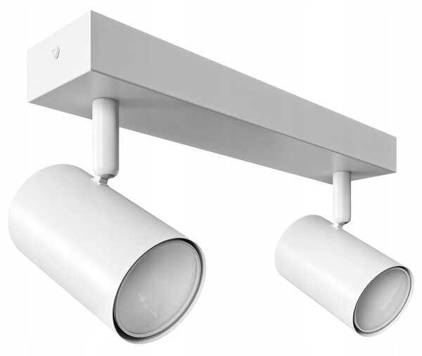 Bílé přisazené bodové svítidlo GU10, nastavitelné, 2× GU10, Ø 55 mm