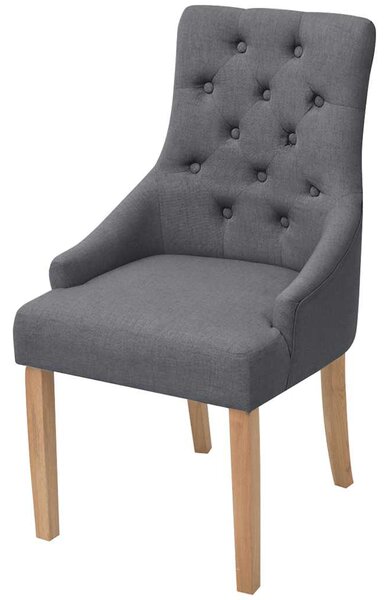 Jídelní židle 2 ks tmavě šedé textil 243636