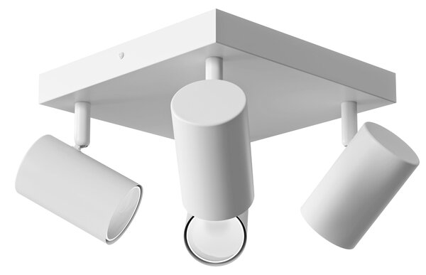 Bílé přisazené bodové svítidlo GU10, nastavitelné, 4× GU10, Ø 55 mm