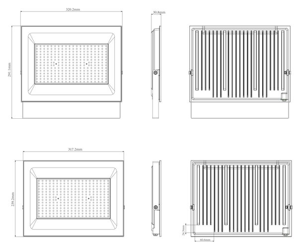 LED reflektor 200W 18000lm - voděodolný neutrální bílá 4000k BERGE