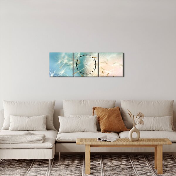 Obraz - štěstíčka (s hodinami) (90x30 cm)