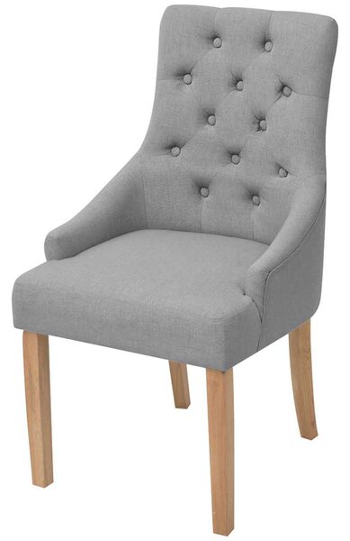 Jídelní židle 2 ks světle šedé textil 243635