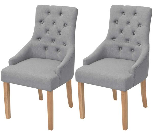 Jídelní židle 2 ks světle šedé textil 243635