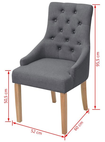 Jídelní židle 6 ks tmavě šedé textil 274424