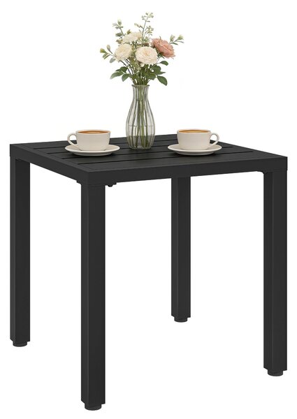 Outsunny venkovní odkládací stolek – mřížkovaný kov, čtvercový, nosnost 30 kg, 45 × 45 × 45,5 cm | Aosom