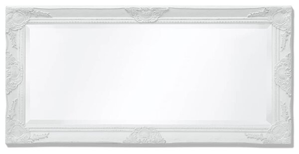 Nástěnné zrcadlo barokní styl 100 x 50 cm bílé 243679