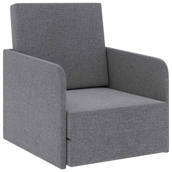 Rozkládací křeslo světle šedé textil 243648