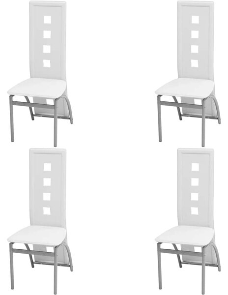 Jídelní židle 4 ks bílé umělá kůže 243647