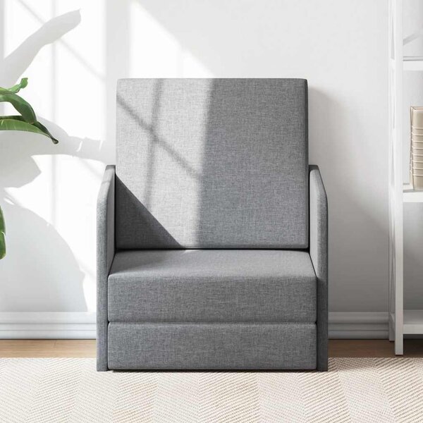 Rozkládací křeslo světle šedé textil 243648