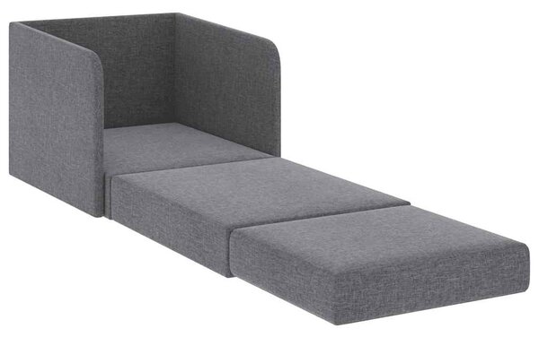 Rozkládací křeslo světle šedé textil 243648
