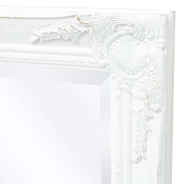 Nástěnné zrcadlo barokní styl 100 x 50 cm bílé 243679