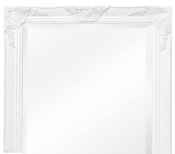 Nástěnné zrcadlo barokní styl 100 x 50 cm bílé 243679
