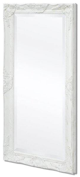 Nástěnné zrcadlo barokní styl 100 x 50 cm bílé 243679