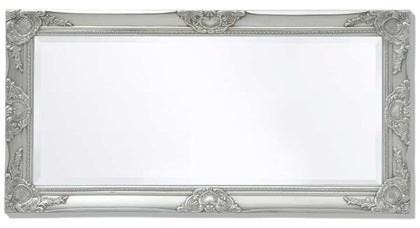 Nástěnné zrcadlo barokní styl 100 x 50 cm stříbrné 243681