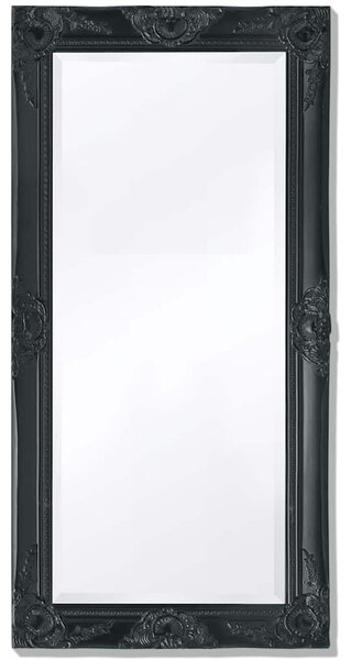 Nástěnné zrcadlo barokní styl 100 x 50 cm černé 243682