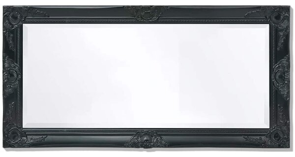 Nástěnné zrcadlo barokní styl 100 x 50 cm černé 243682