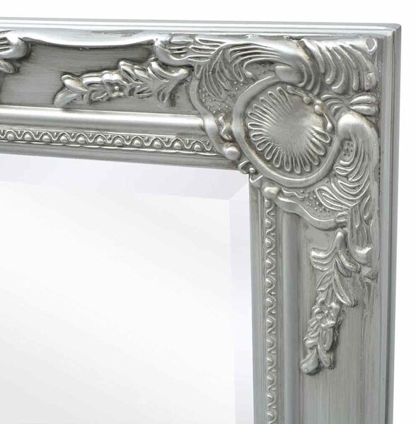 Nástěnné zrcadlo barokní styl 100 x 50 cm stříbrné 243681