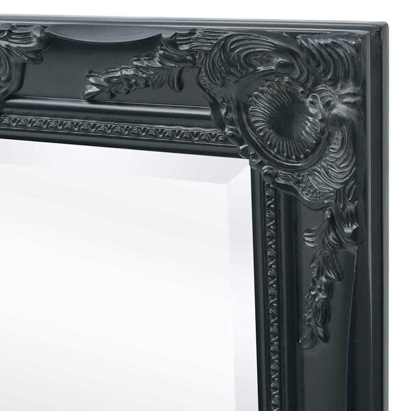 Nástěnné zrcadlo barokní styl 100 x 50 cm černé 243682