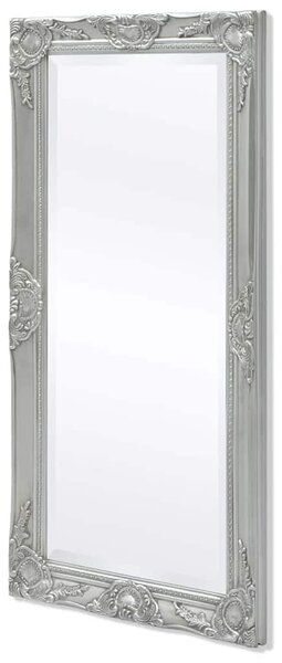 Nástěnné zrcadlo barokní styl 100 x 50 cm stříbrné 243681