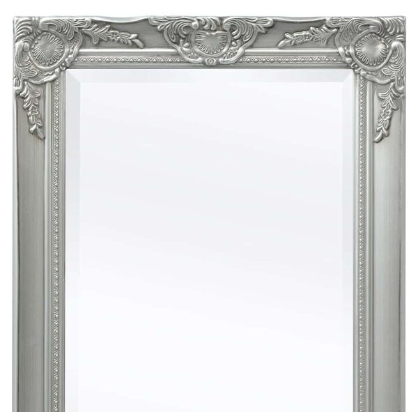 Nástěnné zrcadlo barokní styl 100 x 50 cm stříbrné 243681
