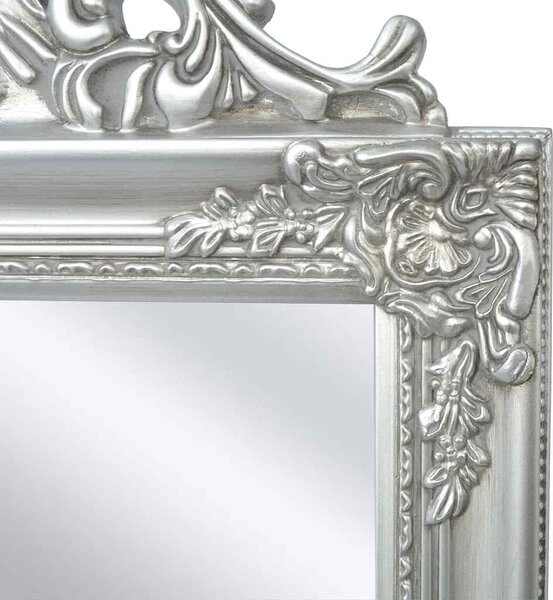 Volně stojící zrcadlo barokní styl 160 x 40 cm stříbrné 243693