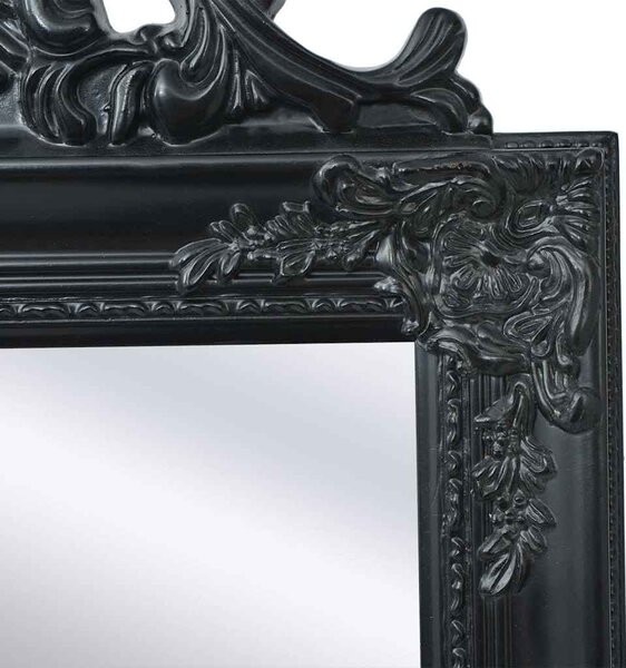 Volně stojící zrcadlo barokní styl 160 x 40 cm černé 243694