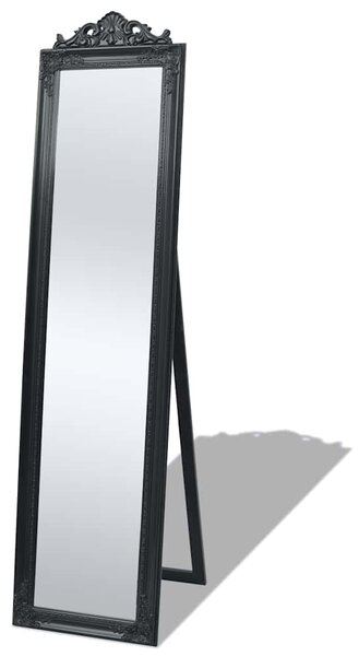 Volně stojící zrcadlo barokní styl 160 x 40 cm černé 243694