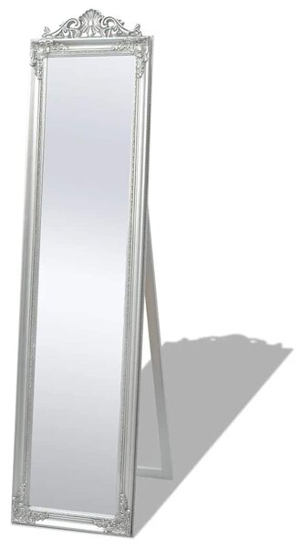 Volně stojící zrcadlo barokní styl 160 x 40 cm stříbrné 243693