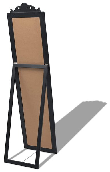 Volně stojící zrcadlo barokní styl 160 x 40 cm černé 243694