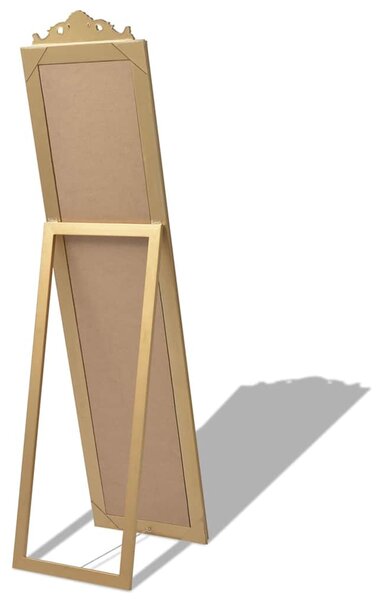 Volně stojící zrcadlo barokní styl 160 x 40 cm zlaté 243692