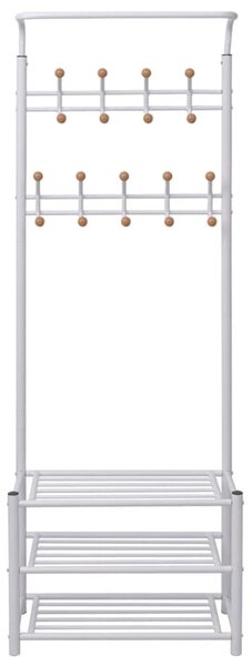 Věšák na oblečení s botníkem 68x32x182,5 cm bílá 243727