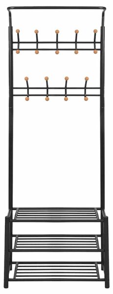 Věšák na oblečení s botníkem 68 x 32 x 182,5 cm černý 243726