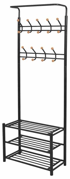 Věšák na oblečení s botníkem 68 x 32 x 182,5 cm černý 243726