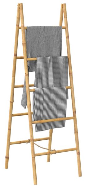 Dvojitý žebřík na ručníky s 5 příčlemi bambusový 50x160 cm 243714