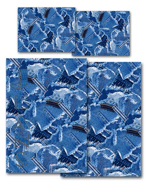 Povlečení Veba GEON tisk Jeans Velikost: 140x200 cm + 70x90 cm