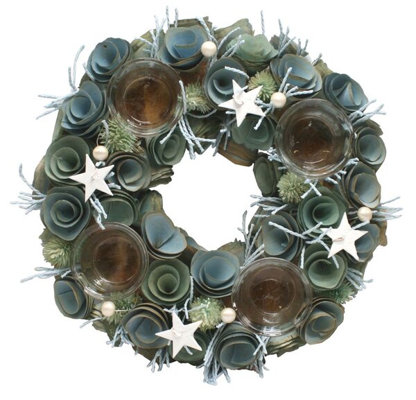 Adventní věnec v barvě mátové – 30 cm 3001229