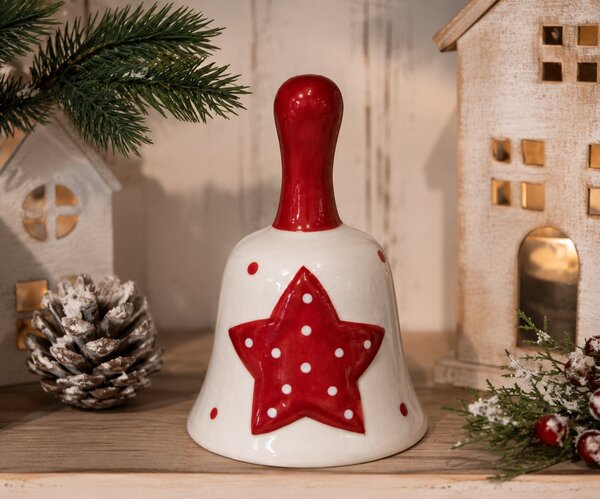 Keramický zvonek s červenou hvězdou – 10 cm 3003303