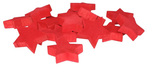 Dřevěné dekorační hvězdičky červené – 16 ks – 3,5 cm 3003211